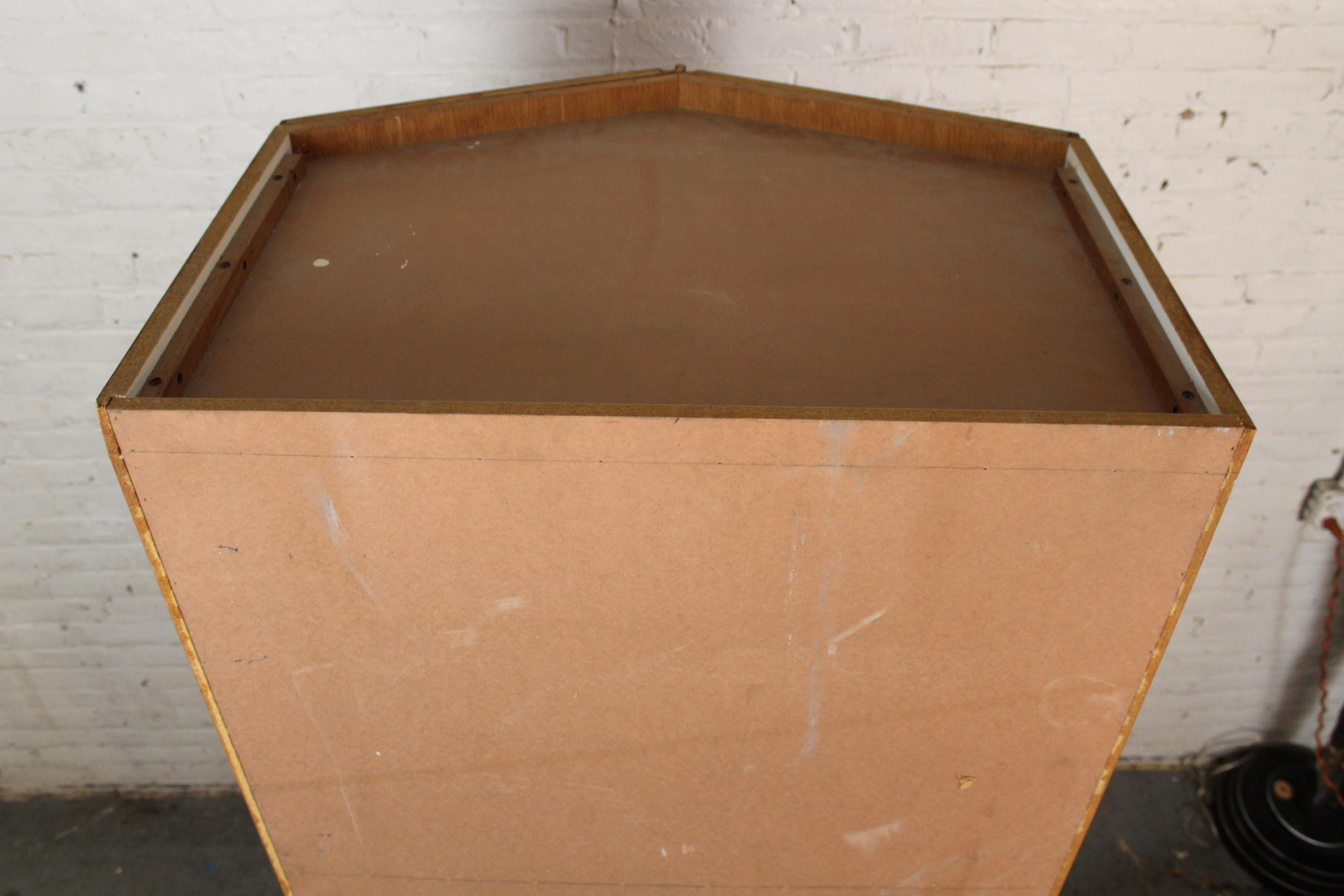 Metal Vintage Teak Pentagonal Wine Cabinet by Dillingham For Sale