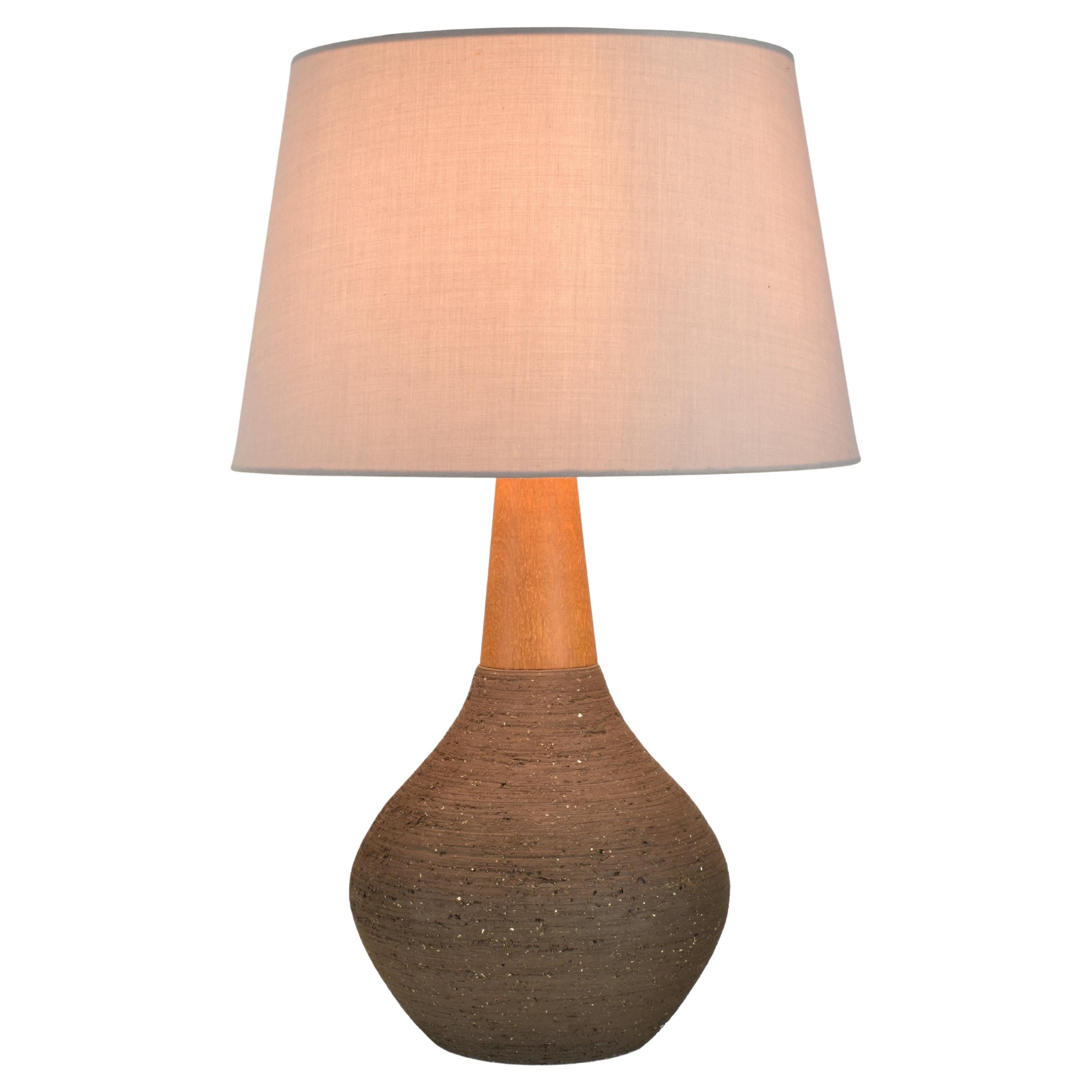 Vintage Teak 
Pottery Table Lamp by Claire Zange for Krösselbach, 1960s