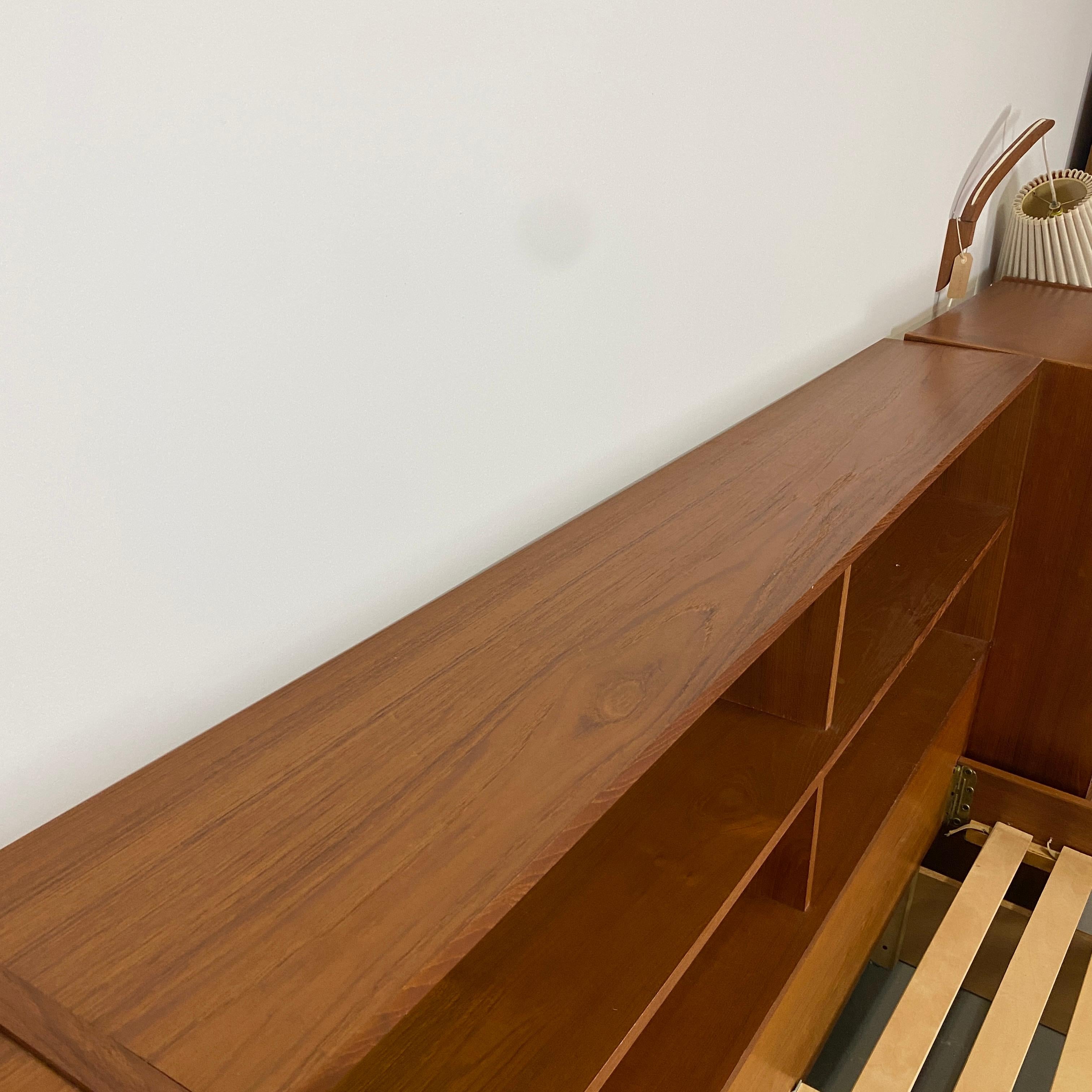 Late 20th Century Vintage Teak Queen Bed Frame with Storage