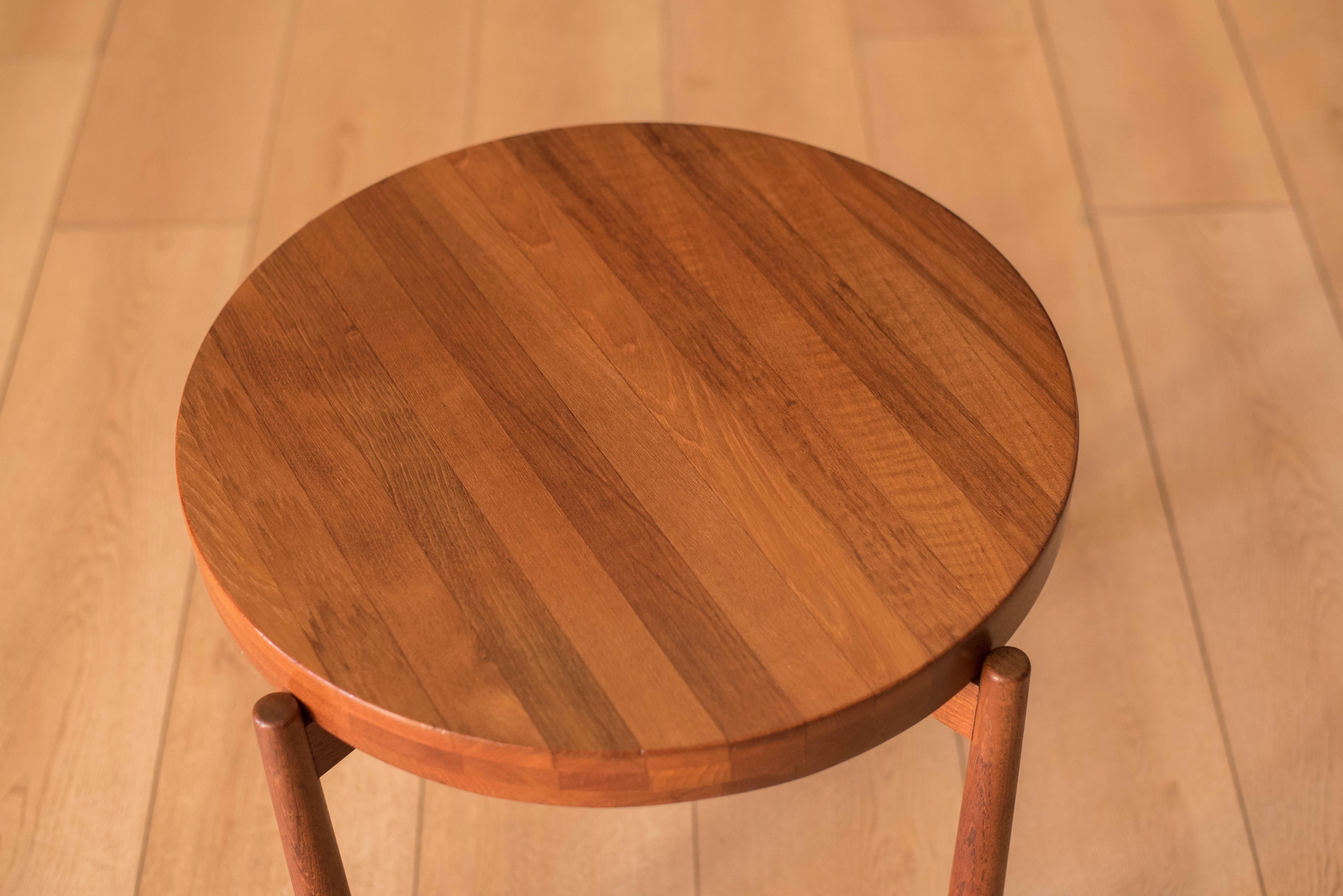 Vintage Teak Reversible Tray End Table by Dux 2
