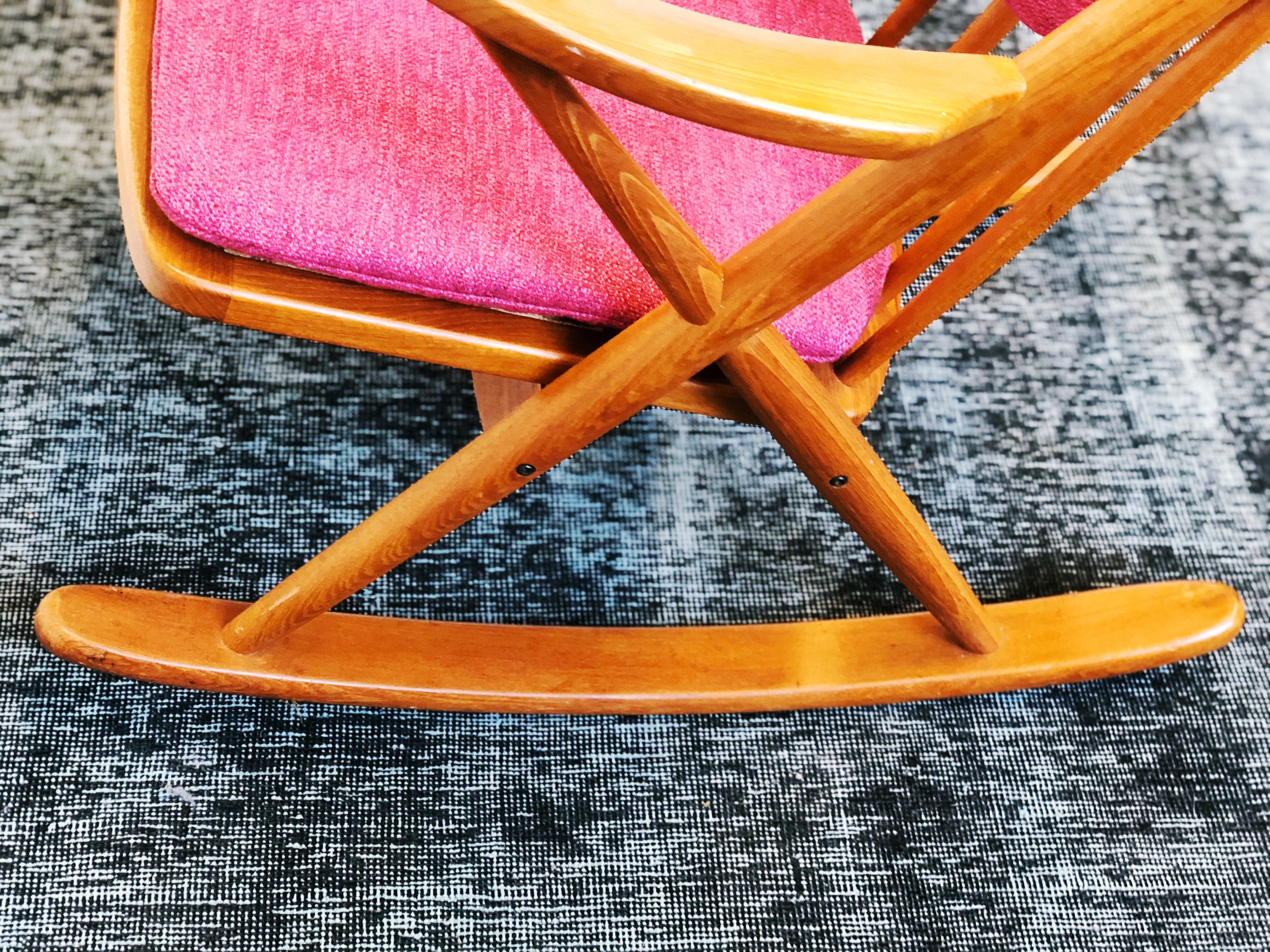 Mid-20th Century Vintage Teak Rocking Chair by Frank Reenskaug for Bramin Møbler, 1960s