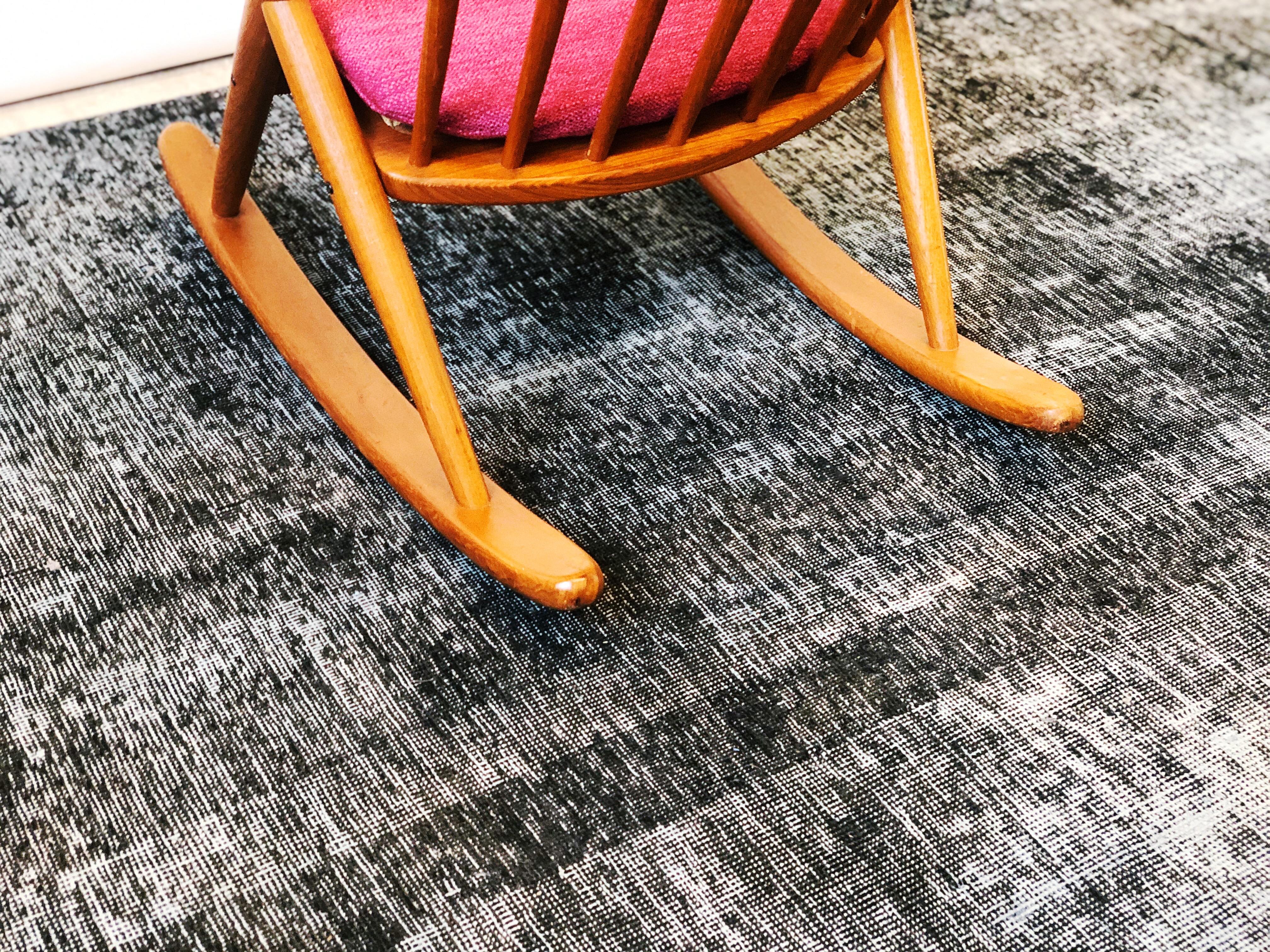 Upholstery Vintage Teak Rocking Chair by Frank Reenskaug for Bramin Møbler, 1960s