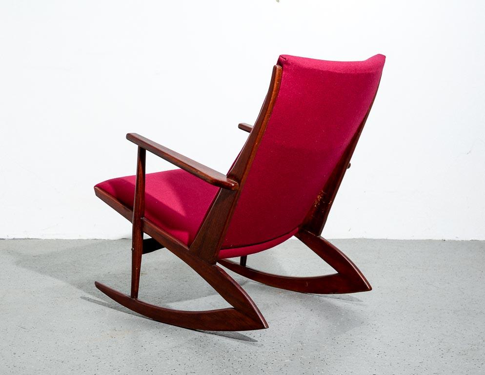 Mid-Century Modern Vintage Teak Rocking Chair by Georg Jensen For Sale