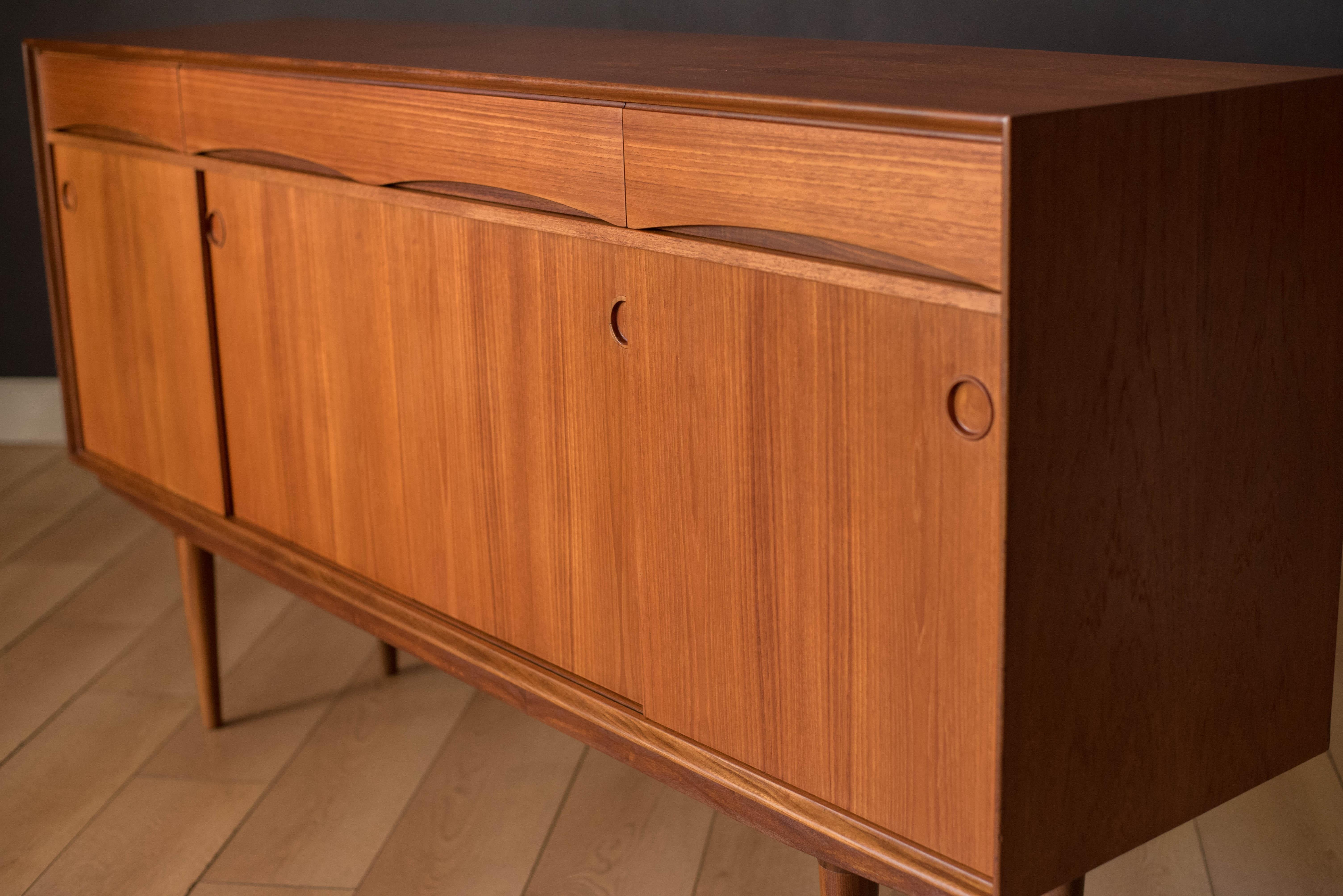 Vintage Teak Scandinavian Sideboard Credenza by Gustav Bahus In Good Condition In San Jose, CA