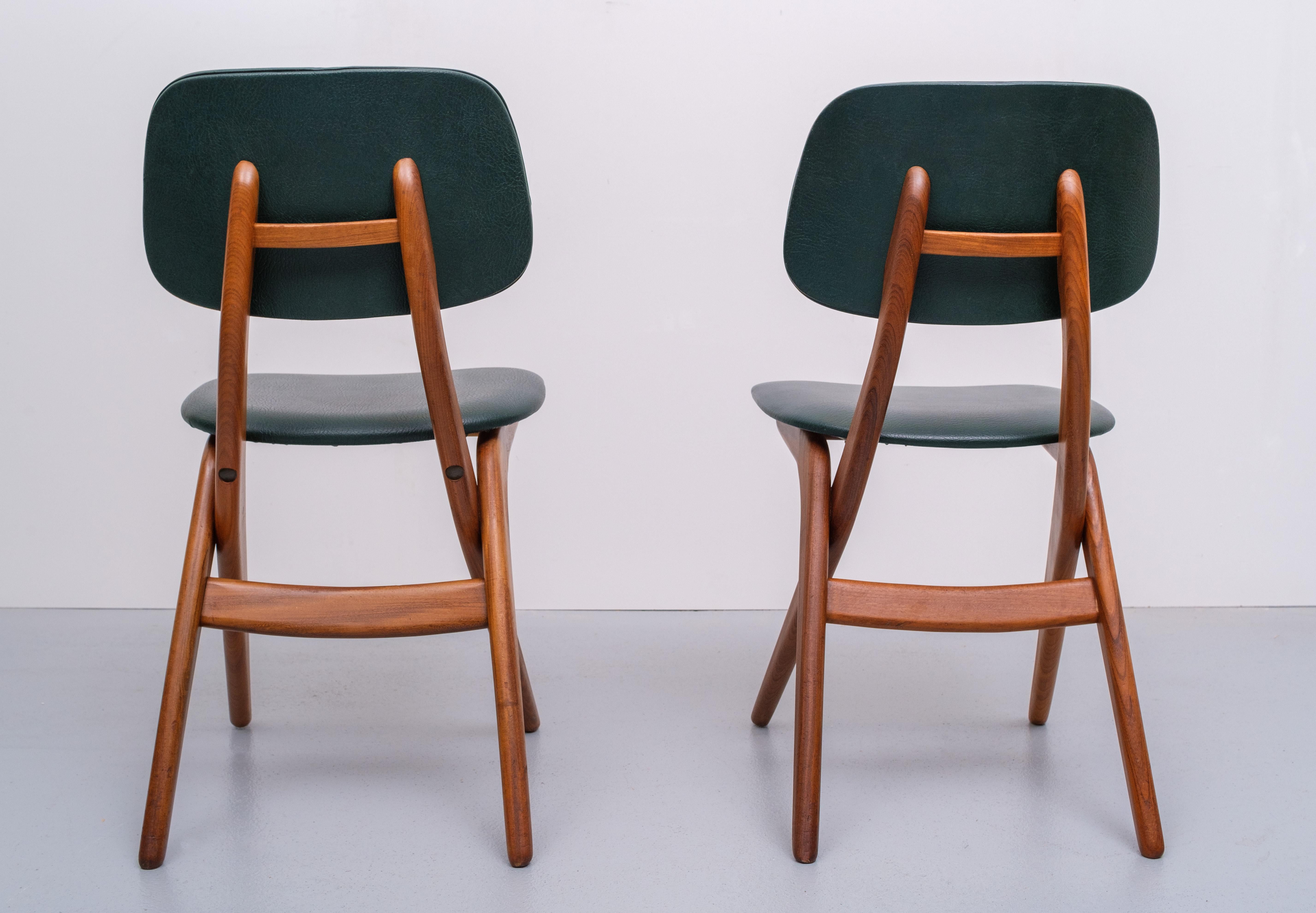 Dutch Vintage Teak Scissor Chairs by Louis Van Teeffelen for Webe, 1960s