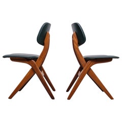 Vintage Teak Scissor Chairs by Louis Van Teeffelen for Webe, 1960s