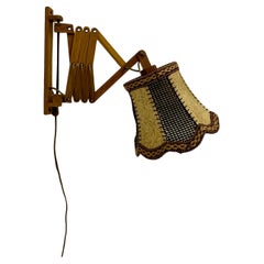Vintage-Wandleuchte mit Scheren aus Teakholz, 1960er Jahre