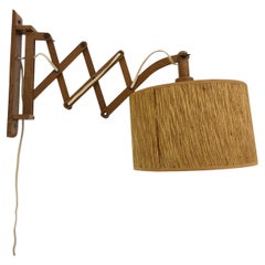 Lampe murale à ciseaux en teck vintage, années 1960