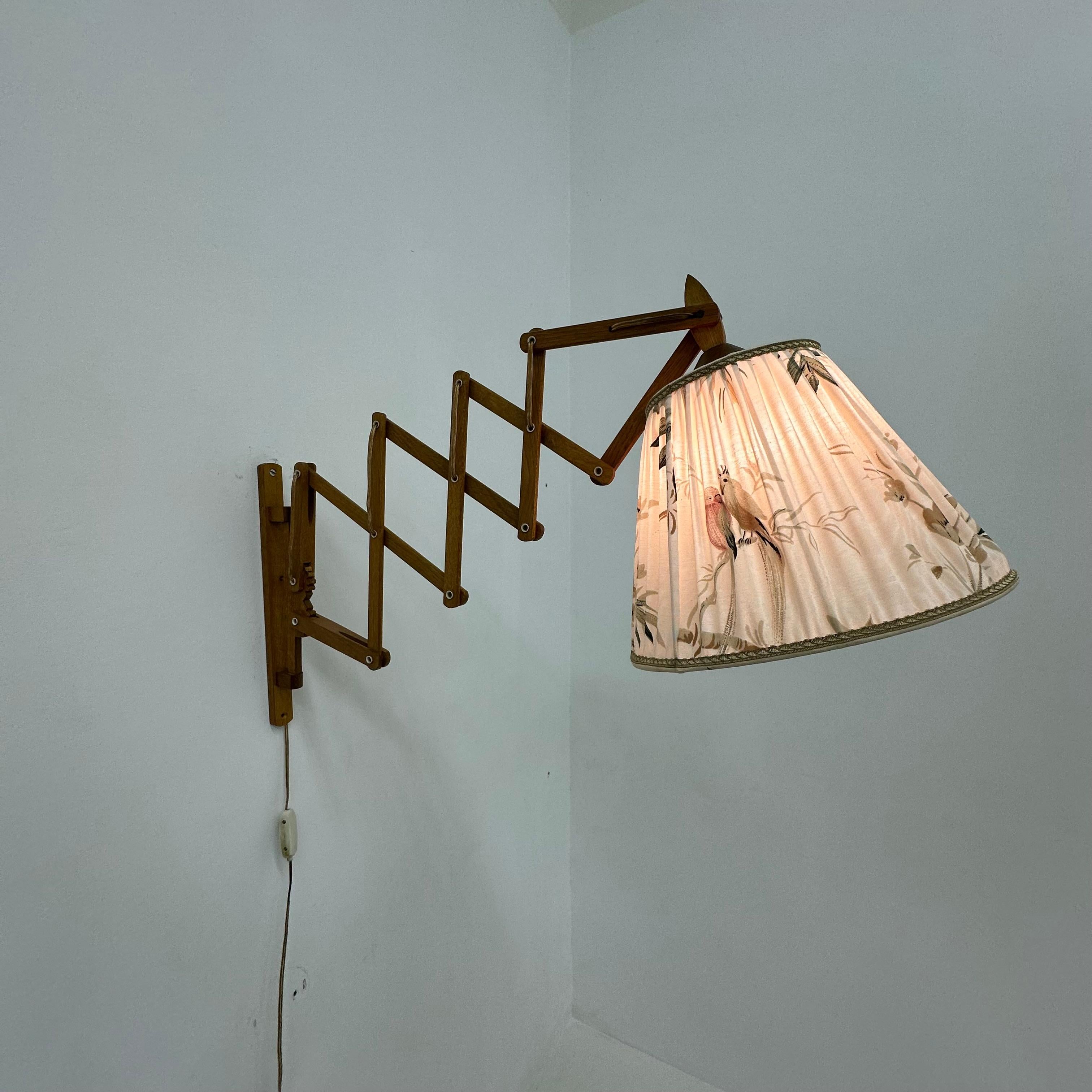 Vintage teak scissors wall lamp by T. Zweers  , 1960s 3