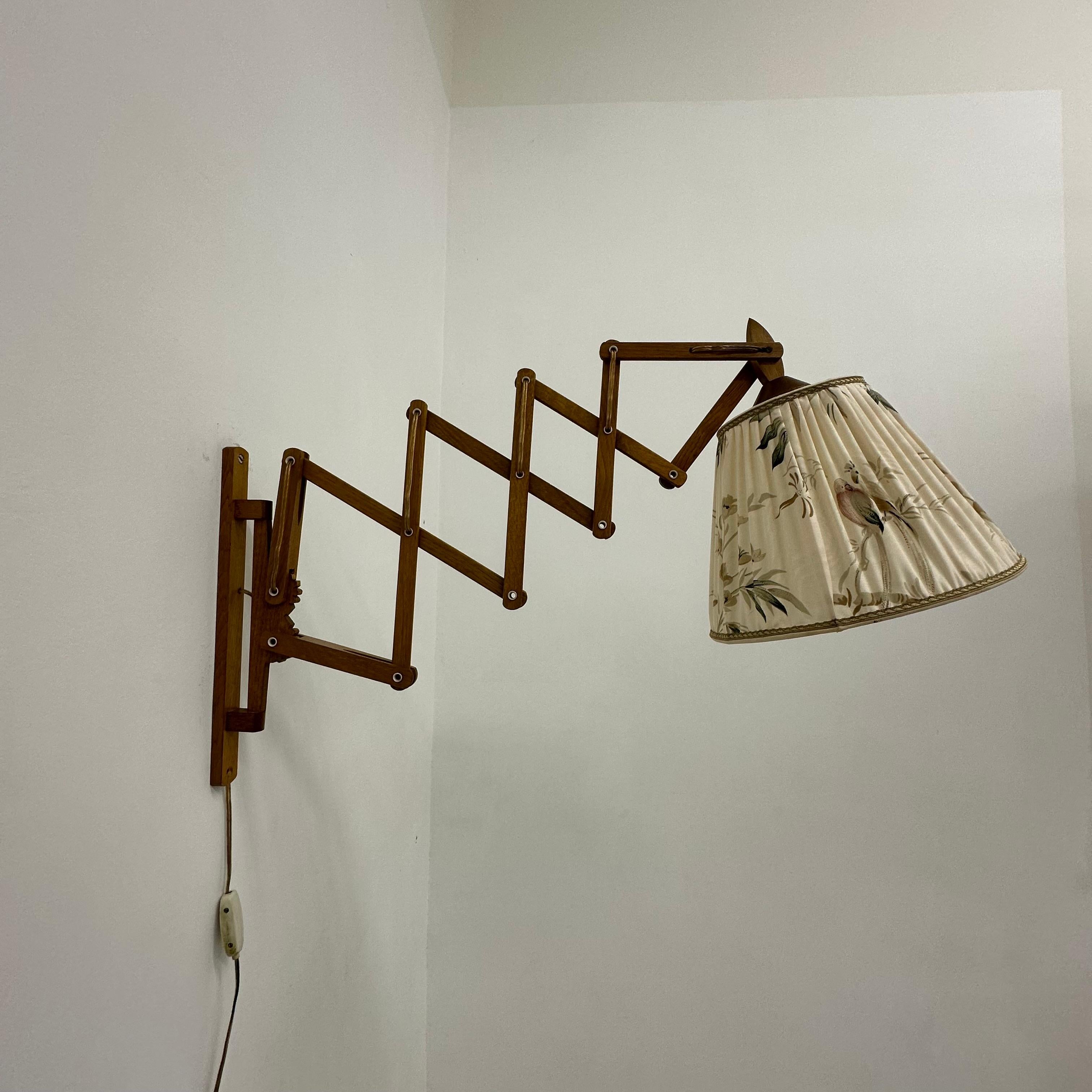 Vintage teak scissors wall lamp by T. Zweers  , 1960s 2