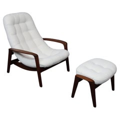 Used Teak "Scoop" chair with ottoman by R.Huber & Co,  1960's