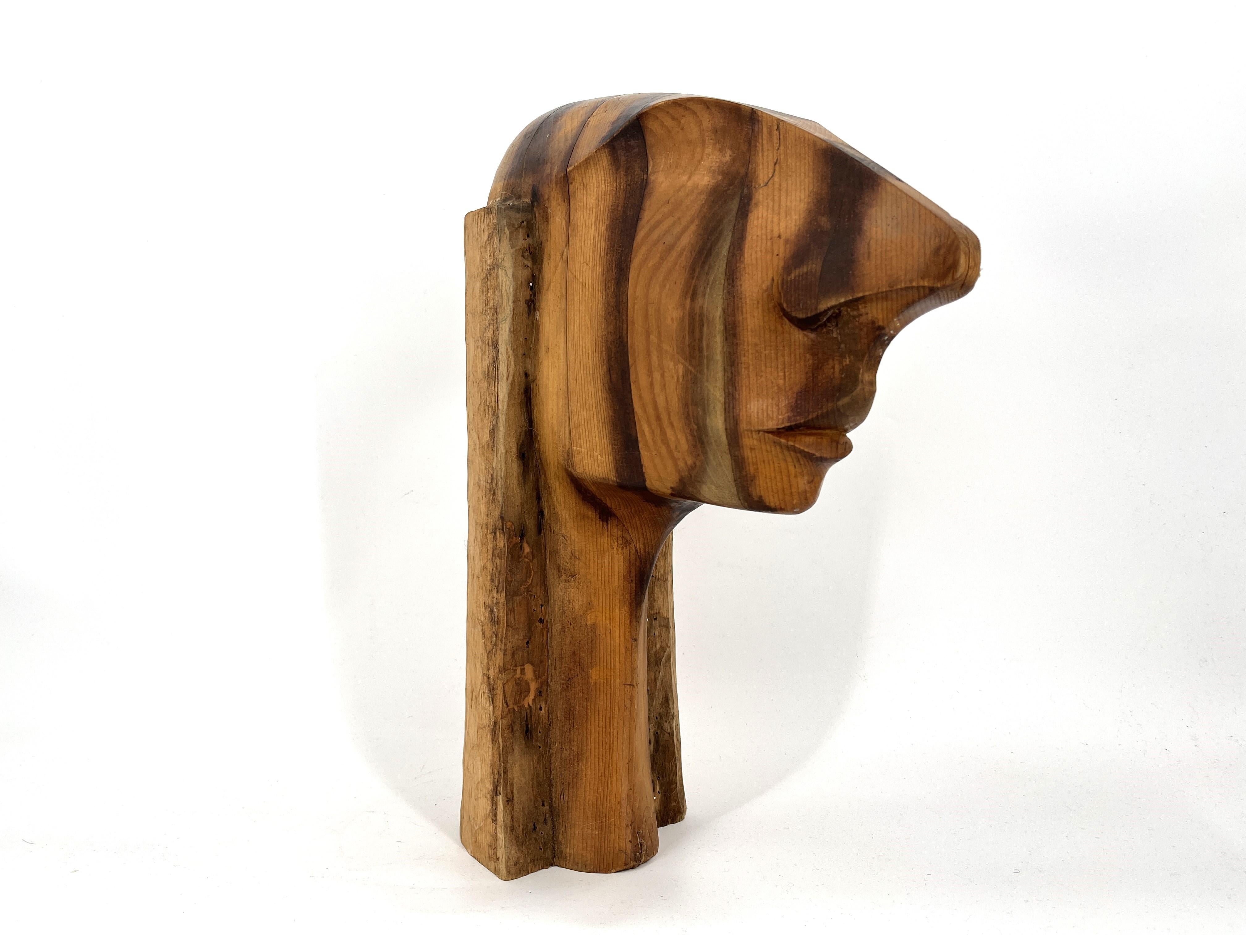 Teak Scultura in teak vintage, anni '70 in vendita