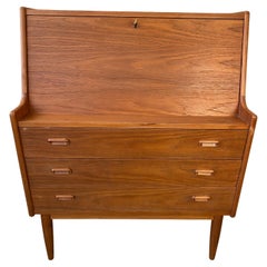 Used Teak Secretaire, Produced in Denmark by Falster