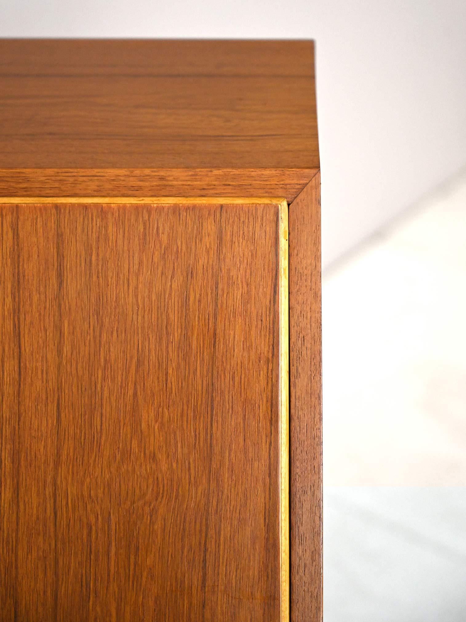 Scandinavo Secretaire vintage in teak con scrivania a scomparsa