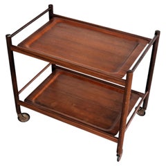 Vintage Teak Serving Trolley, Removable Trays, Danish Design, 1960s
