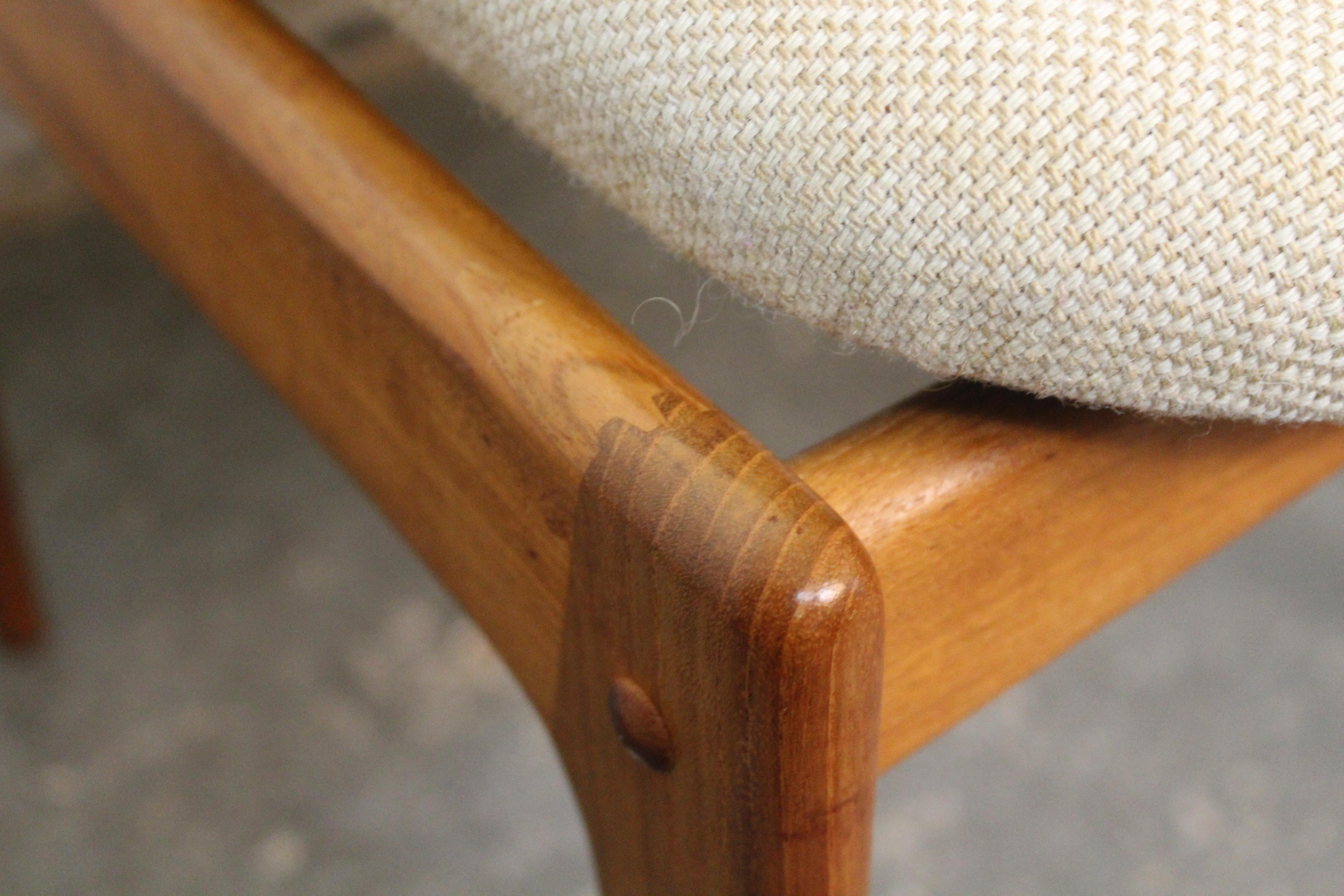 Fabric Vintage Teak Side Chairs by Benny Linden For Sale