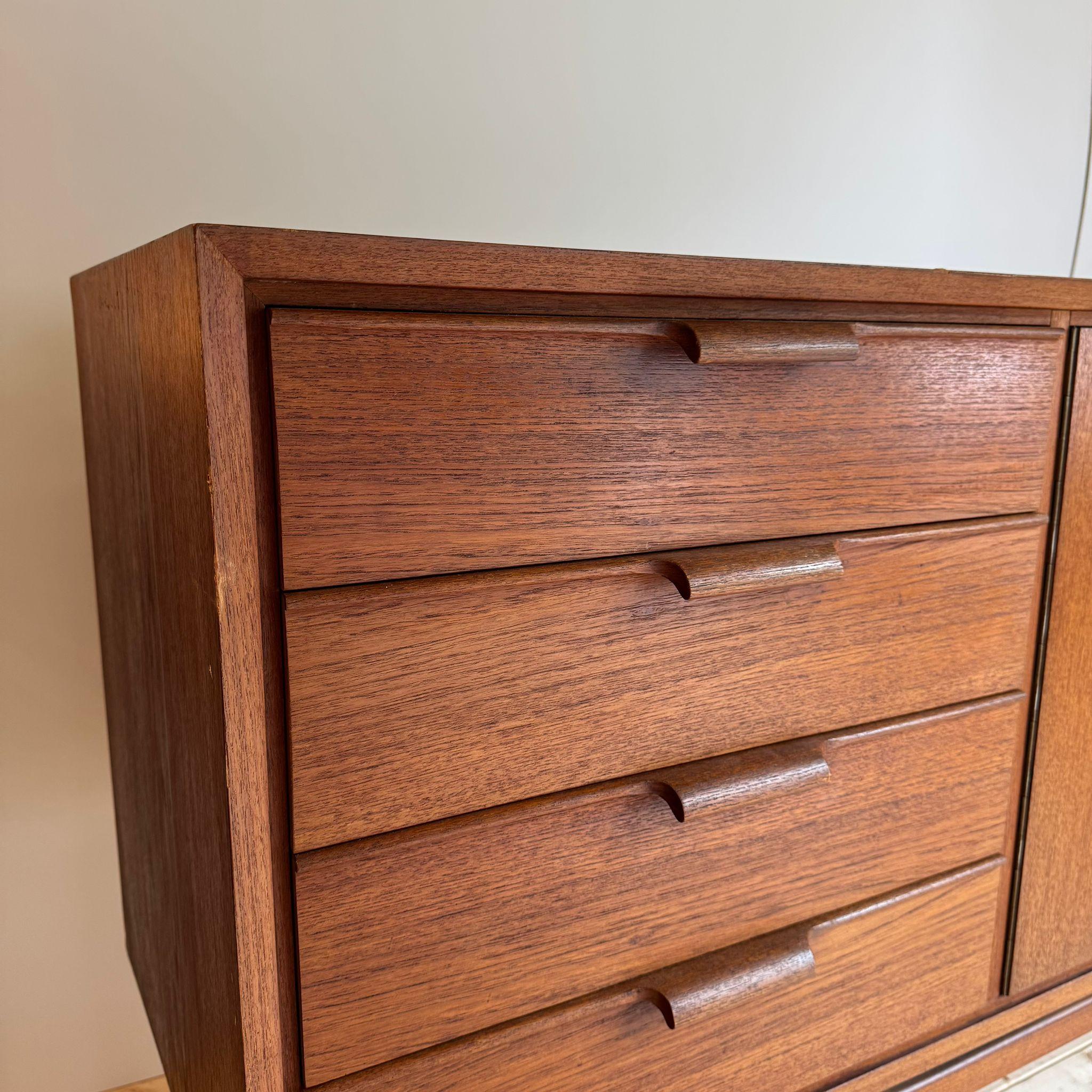 Veneer Vintage teak sideboard, Denmark 1960 For Sale