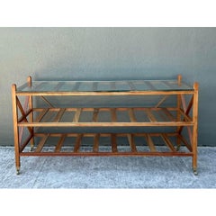 Vintage Teak Slat Console Table