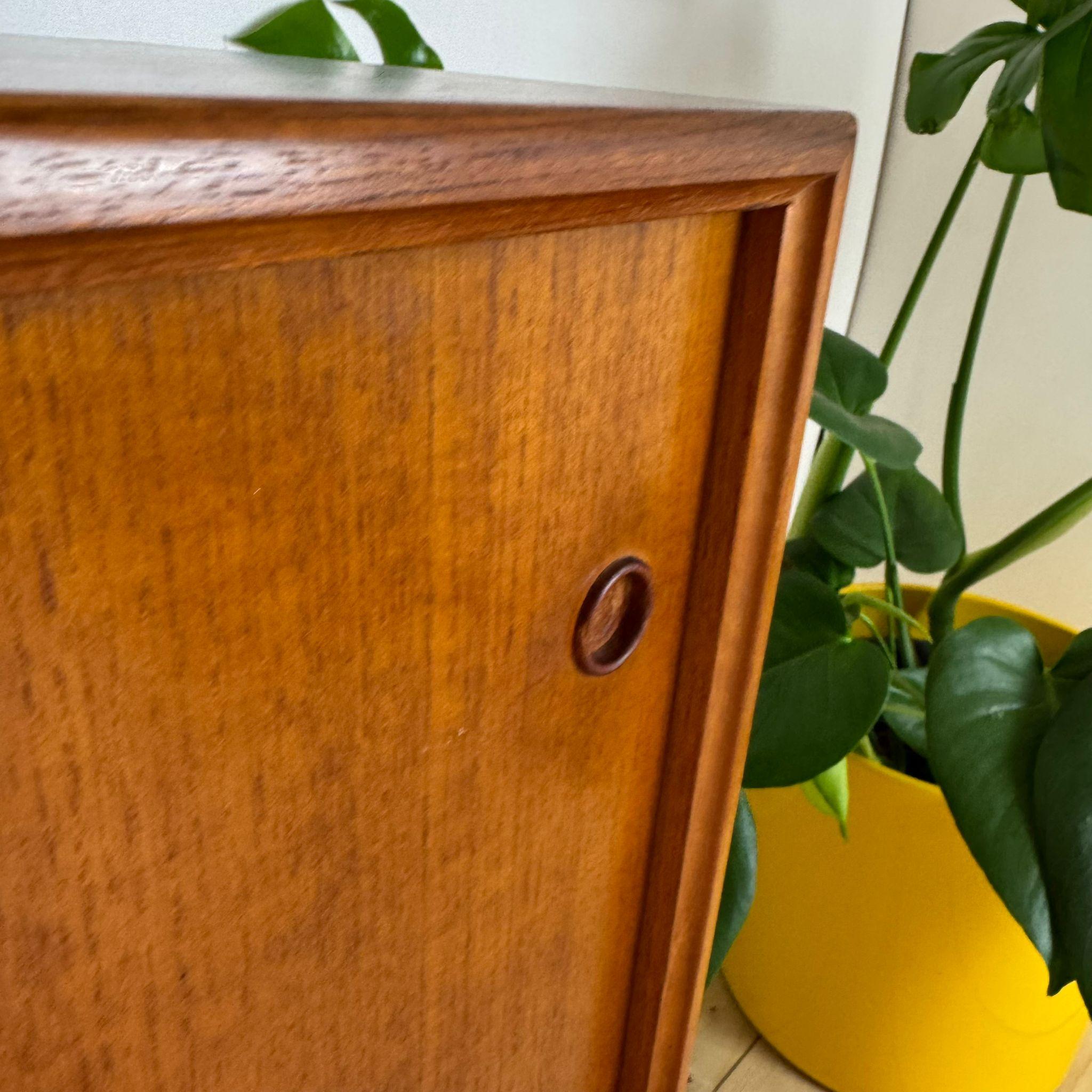 Mid-20th Century Vintage teak slim sideboard, Denmark 1960 For Sale