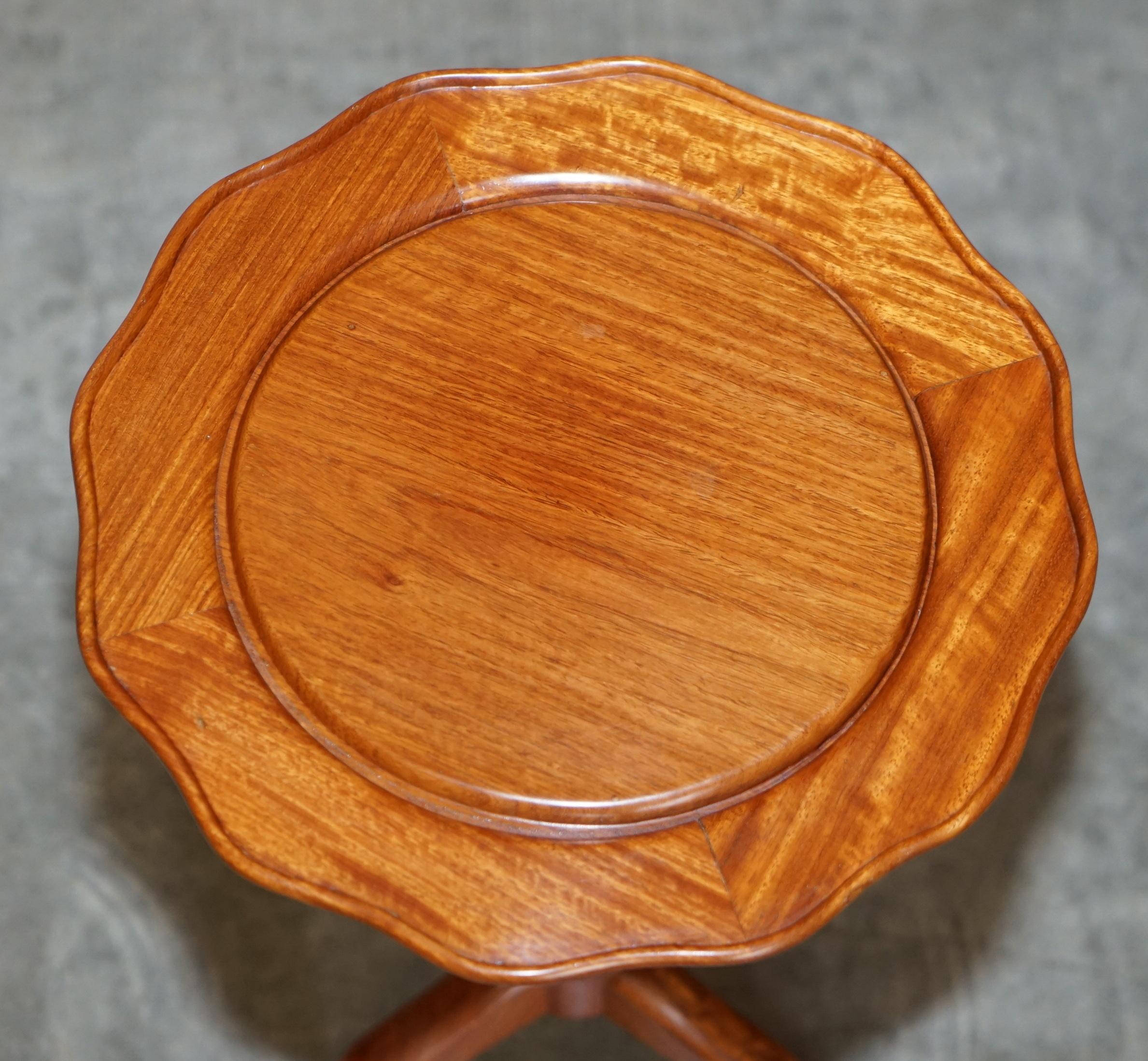 Hand-Crafted Vintage Teak Small Side Table Lovely Timber Patina For Sale