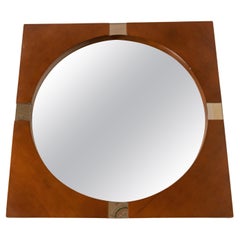 Vintage Teak Squared Wall Mirror, Italy 19