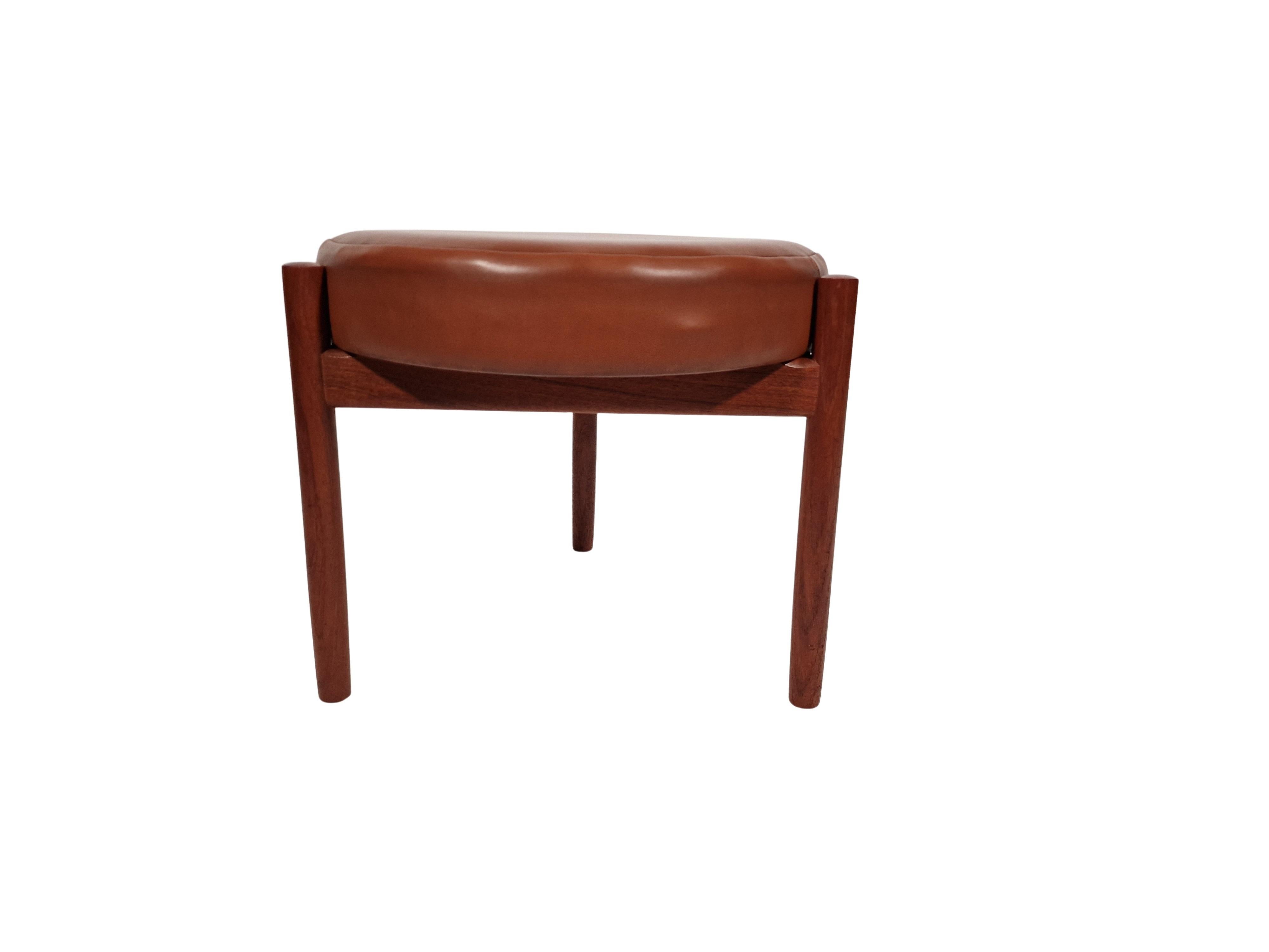 Vintage teak stool by Hugo Frandsen for Spøttrup Danish Mid-Century Design 1960s en venta 3