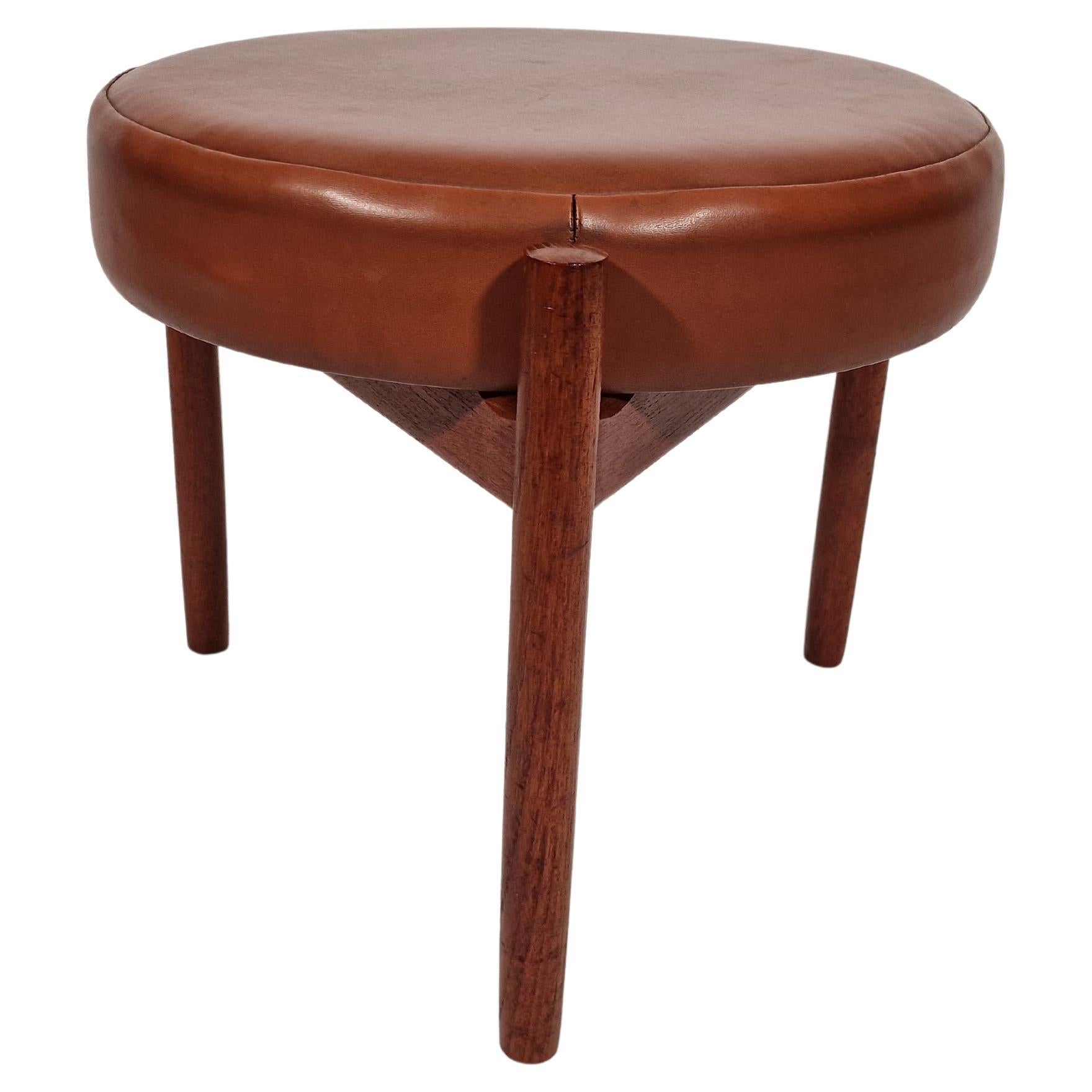 Vintage teak stool by Hugo Frandsen for Spøttrup Danish Mid-Century Design 1960s en venta 6