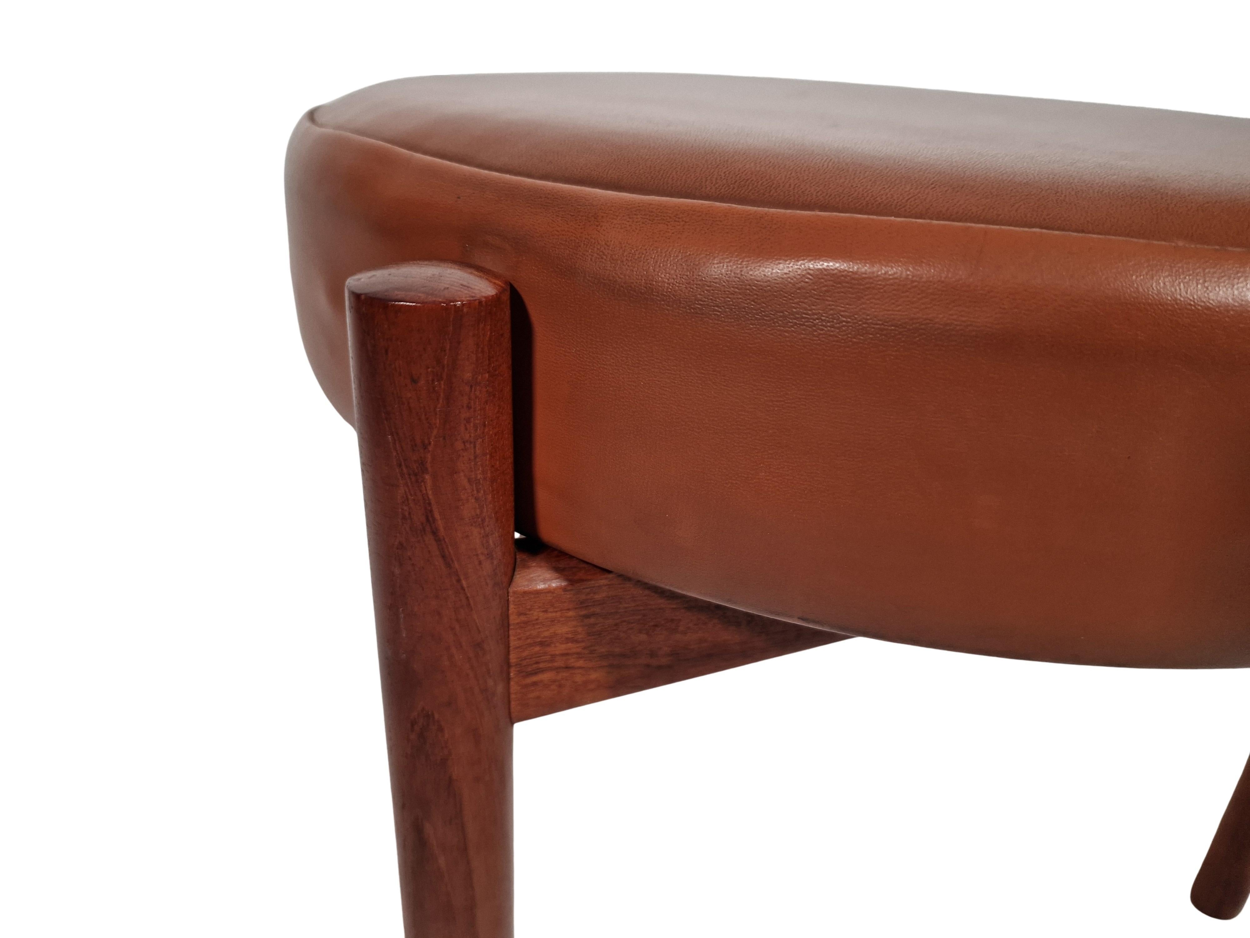 Vintage teak stool by Hugo Frandsen for Spøttrup Danish Mid-Century Design 1960s en Bueno estado para la venta en Wien, AT