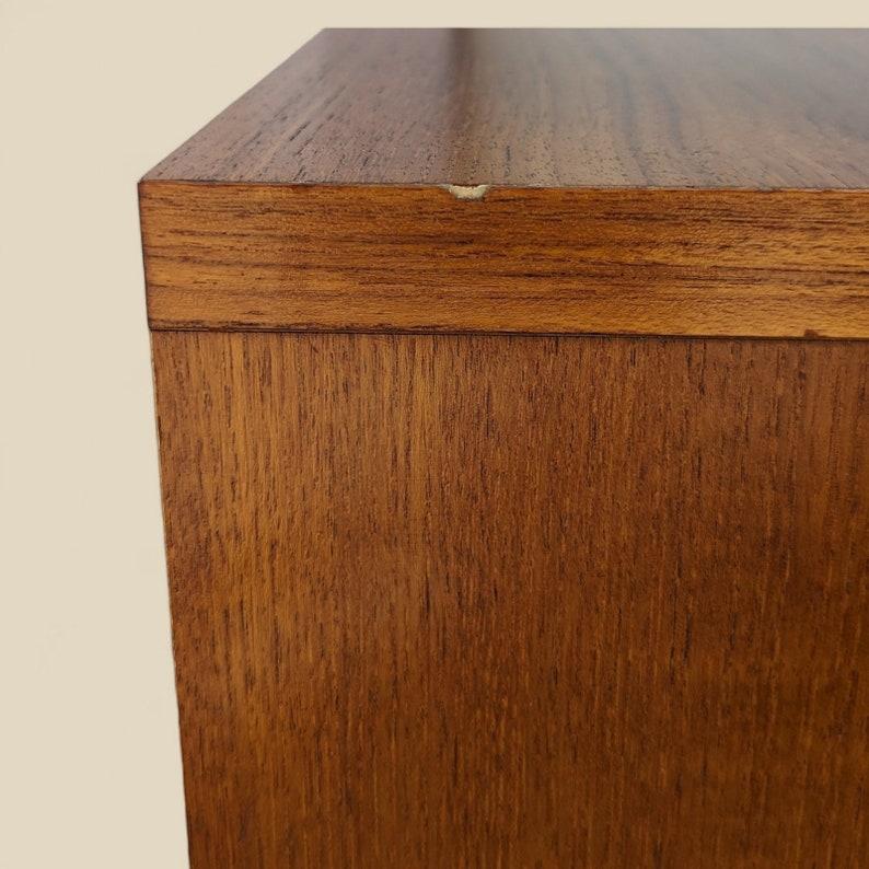 Vintage Teak Storage Cabinet on Wheels Side or End Table For Sale 3