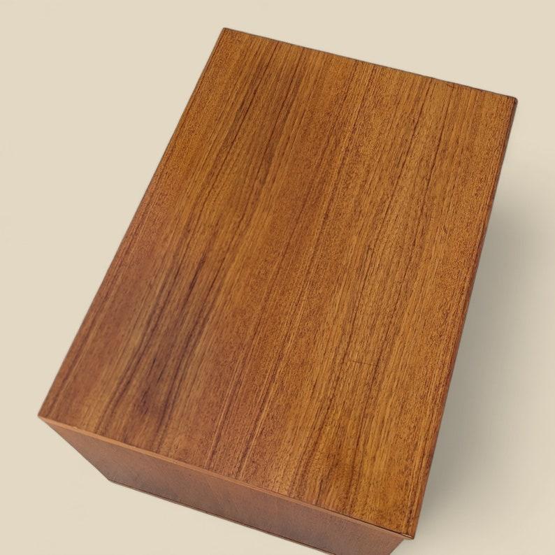 Mid-Century Modern Vintage Teak Storage Cabinet on Wheels Side or End Table For Sale