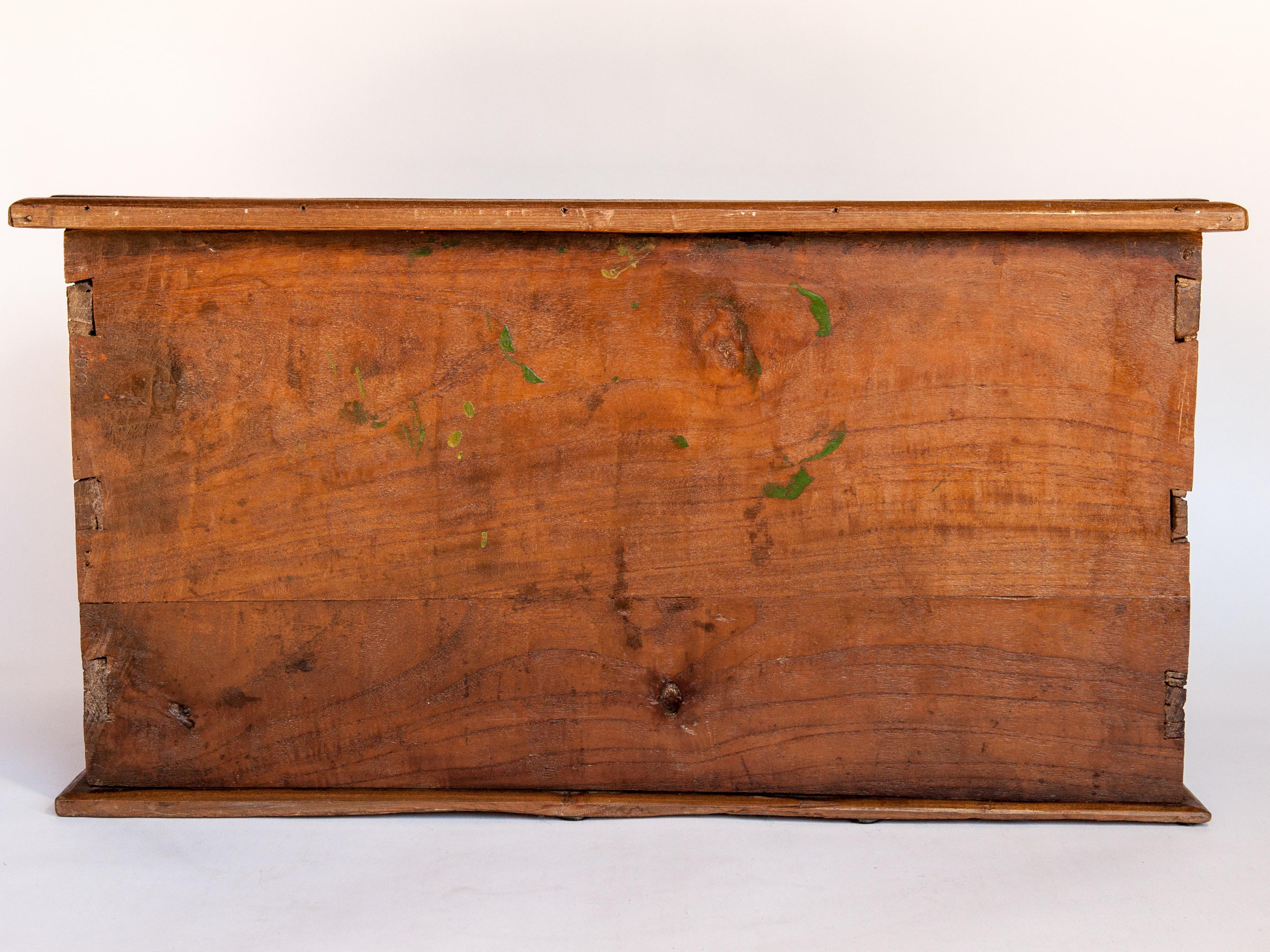 Vintage Teak Storage Chest with Carved Design from Java, Mid-20th Century 1