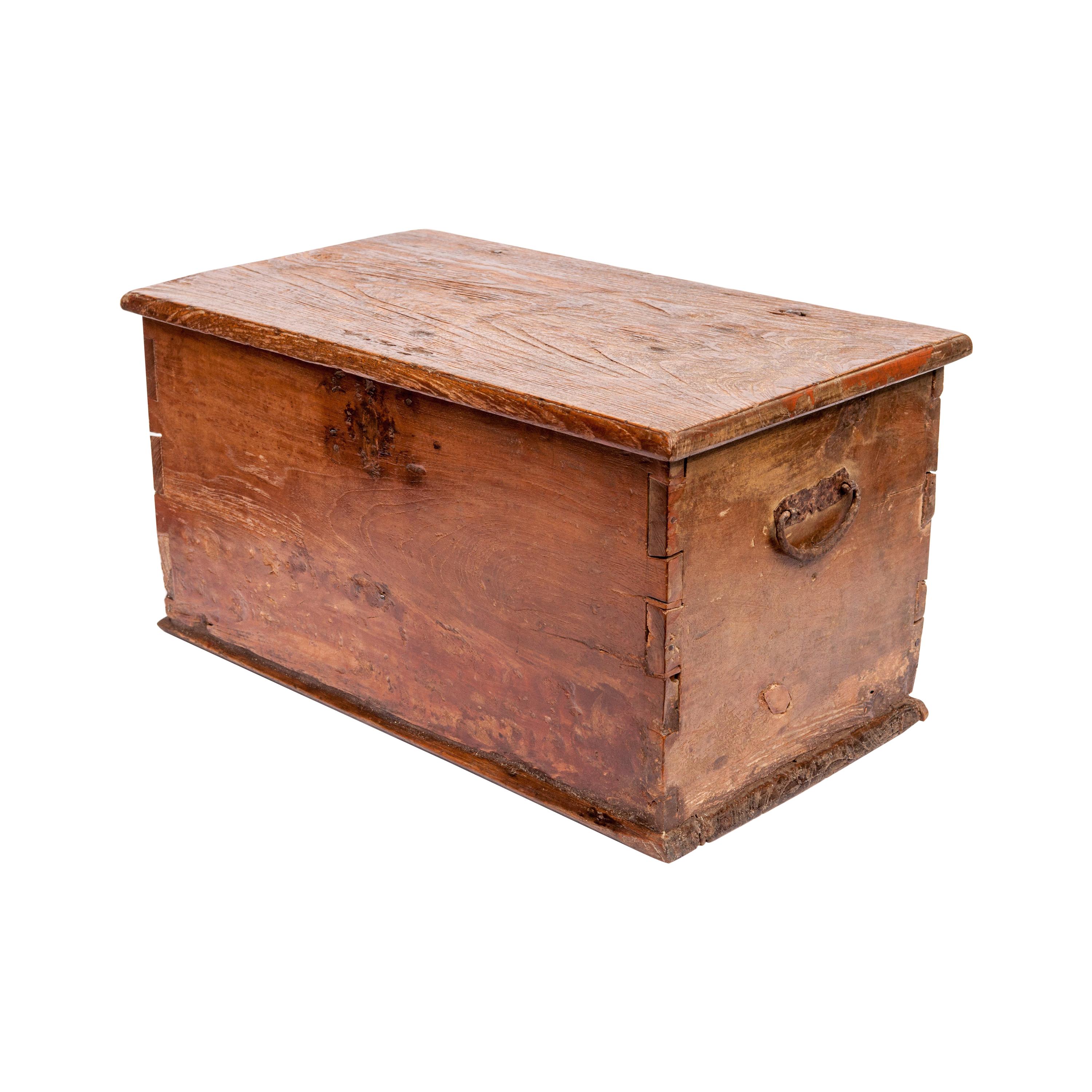 Vintage Teak Storage Chest with Heavily Grained Top, Java Mid-20th Century