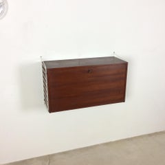 Vintage Teak String Wall Unit Nisse Strinning String Design Ab, Sweden, 1960s