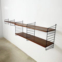 Vintage Teak String Wall Unit Nisse Strinning String Design Ab, Sweden, 1960s