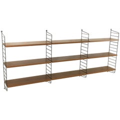 Vintage Teak String Wall Unit Nisse Strinning String Design Ab, Sweden, 1970s