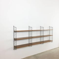 Vintage Teak String Wall Unit Nisse Strinning String Design Ab, Sweden, 1970s