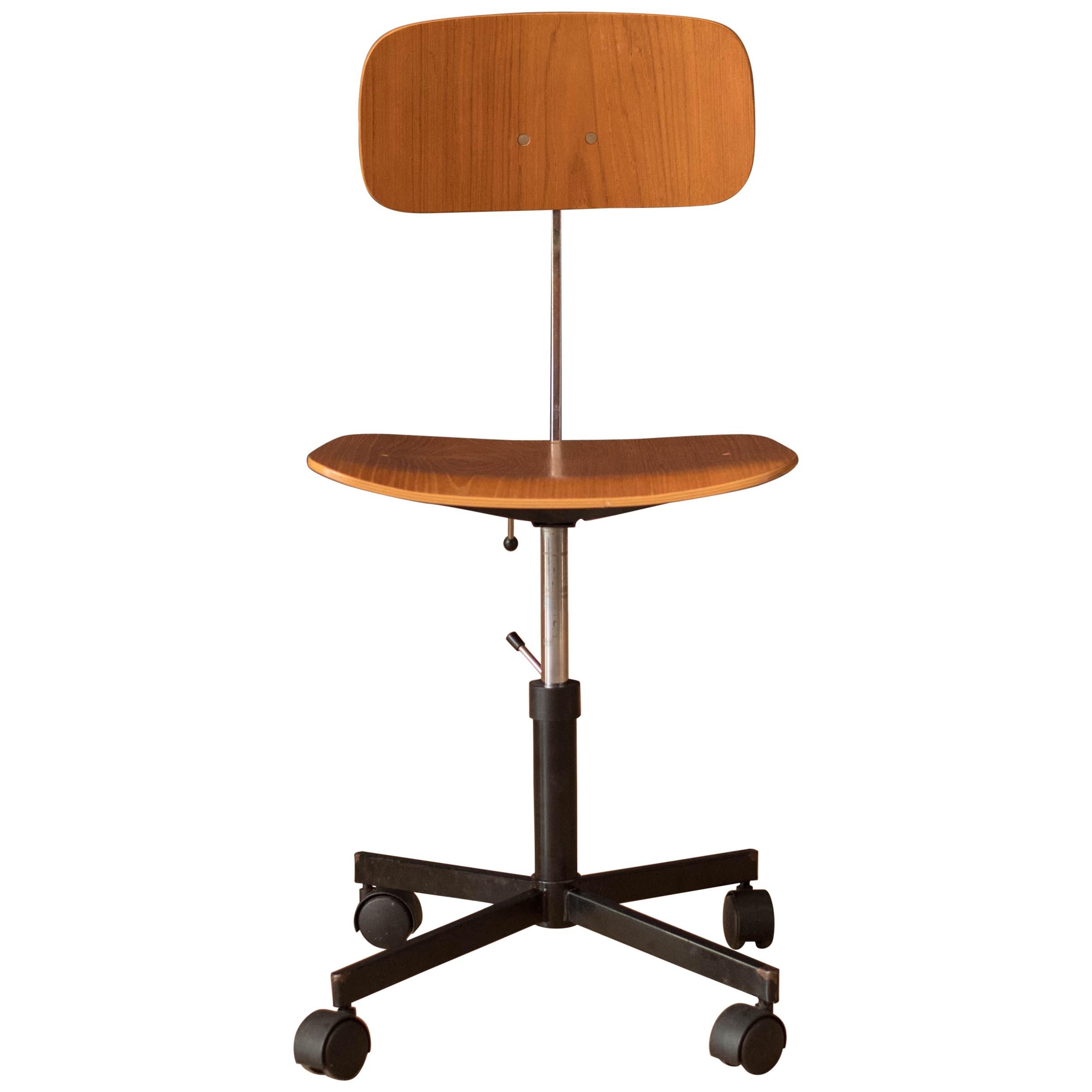 Vintage Teak Swivel Kevi Office Chair by Jorgen Rasmussen
