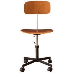 Vintage Teak Swivel Kevi Office Chair by Jorgen Rasmussen