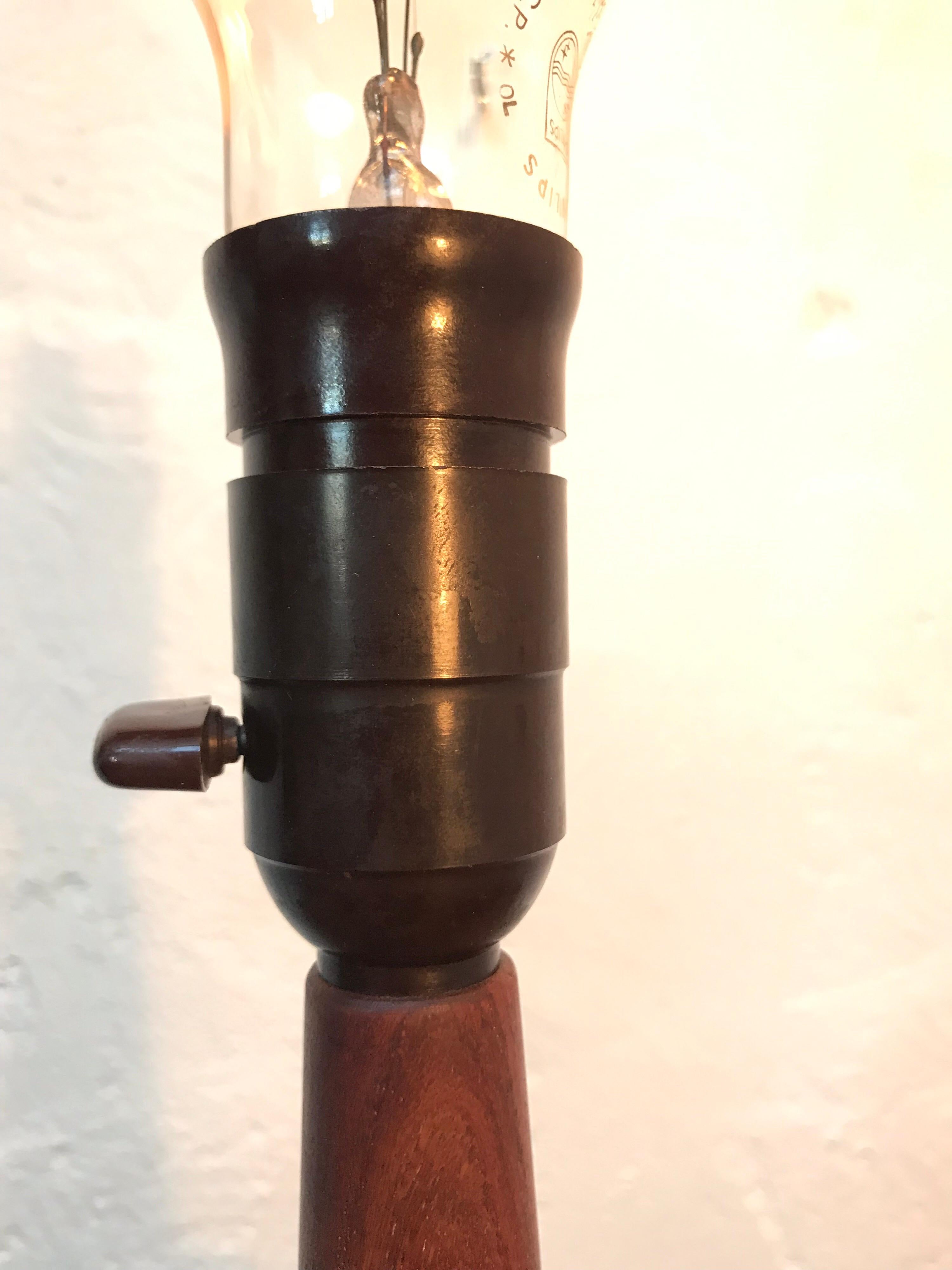 Vintage Teak Table Lamp For Sale 4