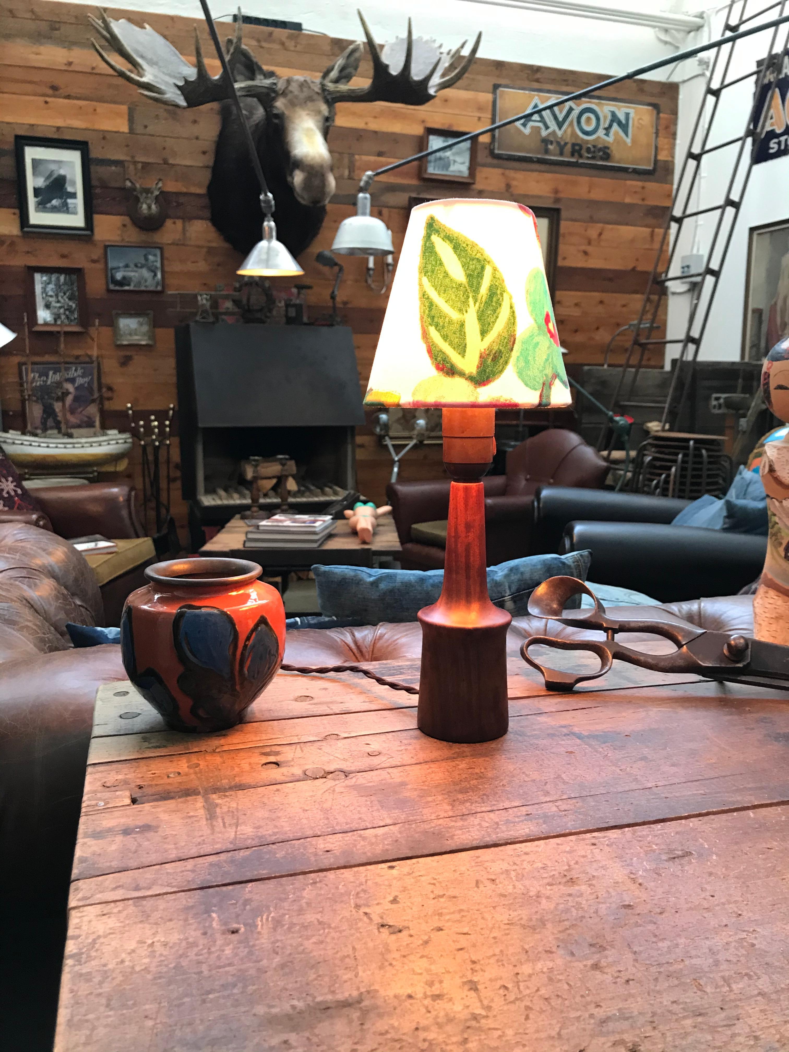 Mid-Century Modern Vintage Teak Table Lamp For Sale