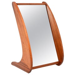 Vintage Teak Table Top Vanity Mirror