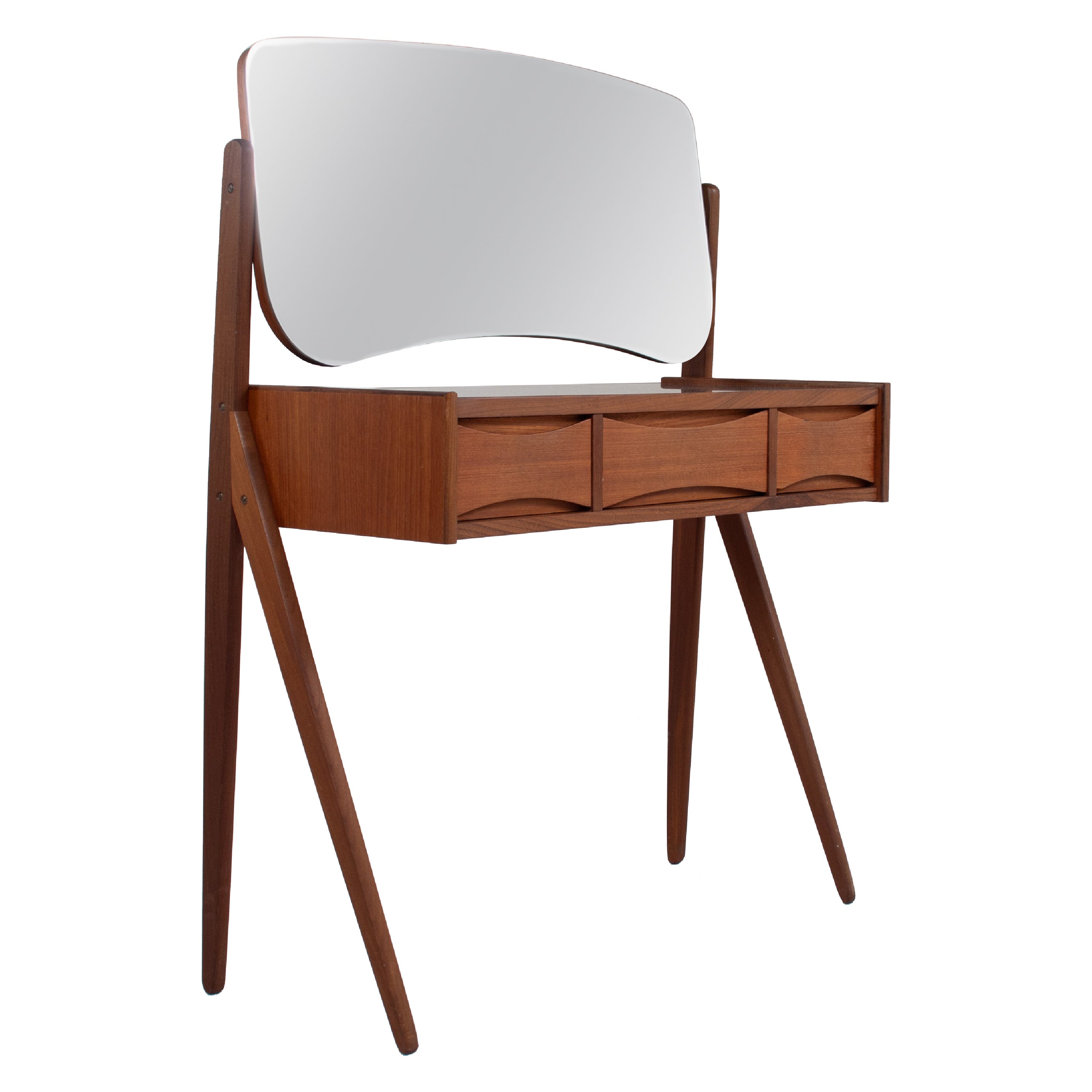 Vintage Teak Vanity Table by AG Spejl Kobberbeskyttet, 1960s For Sale