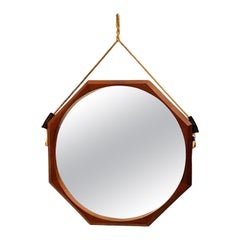 Vintage teak wall mirror, Campo e Graffi, Italy 1960s