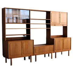 vintage teak wall unit  wall cabinet  1960s  Sweden