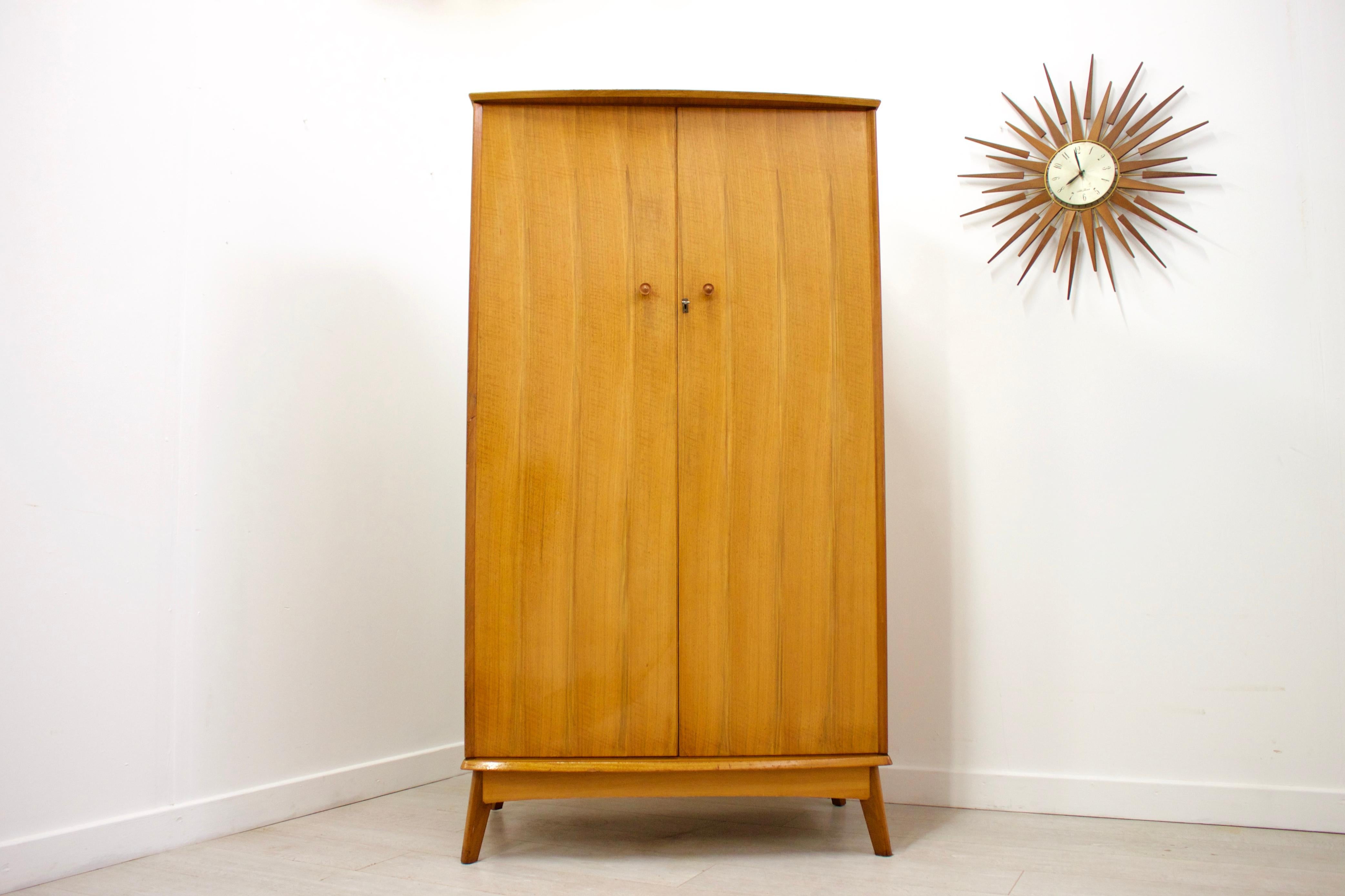 Mid-Century Modern Vintage Walnut Wardrobe by Alfred Cox for Heal's, 1960s