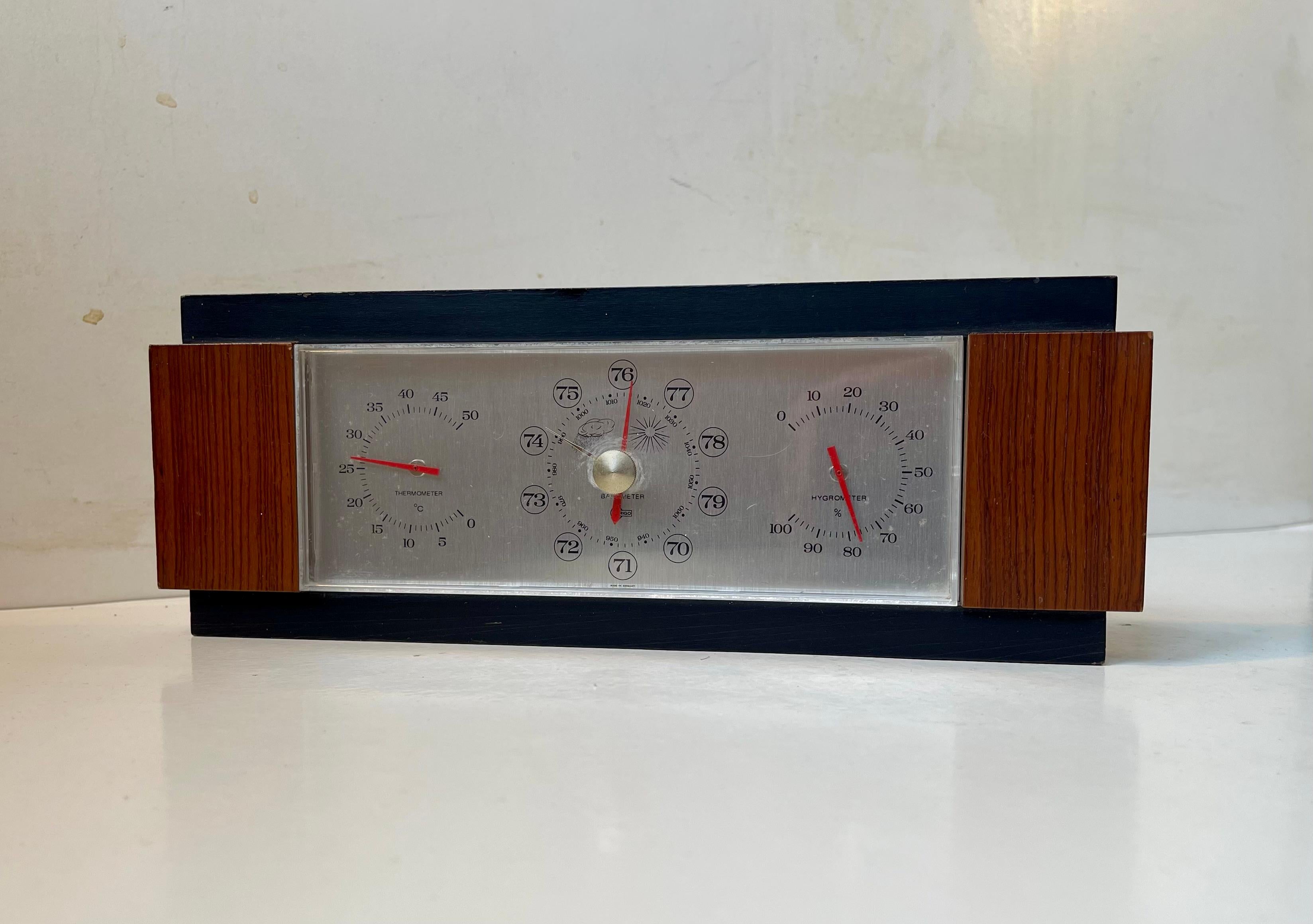 Wetterstation aus Teakholz von Barigo, Deutschland, 1960er Jahre (Moderne der Mitte des Jahrhunderts) im Angebot