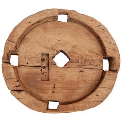 Vintage Teak Wheel, Early to Mid-20th Century, Java, Indonesia