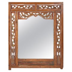 Vintage Teak Window Frame Mirror, Java