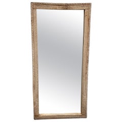Vintage Teak Wood Carved Door Mirror