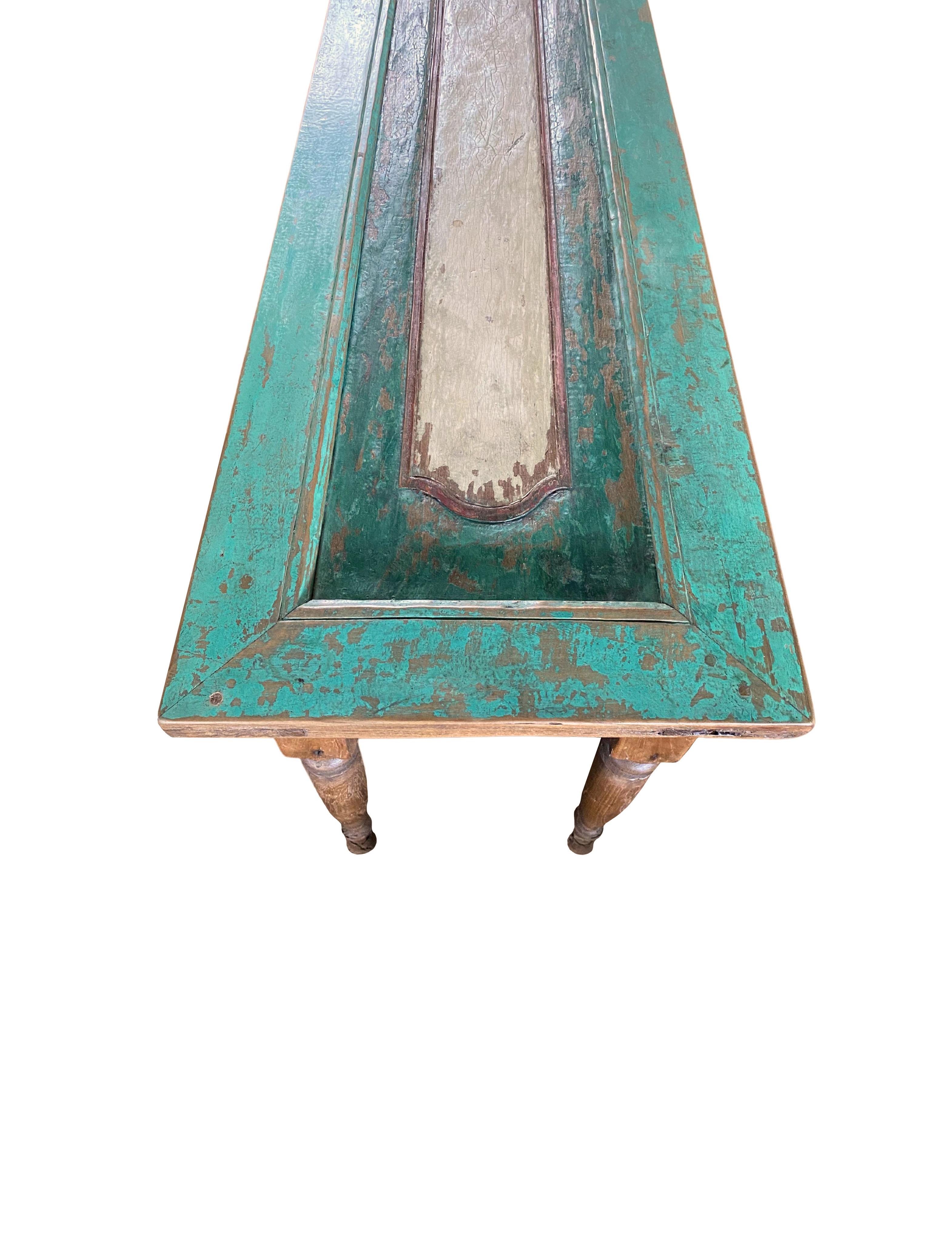 Other Vintage Teak Wood Console Table Crafted from Old Javanese Door, Indonesia For Sale